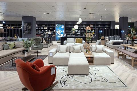 Furniture on display at Frasers Norwich store